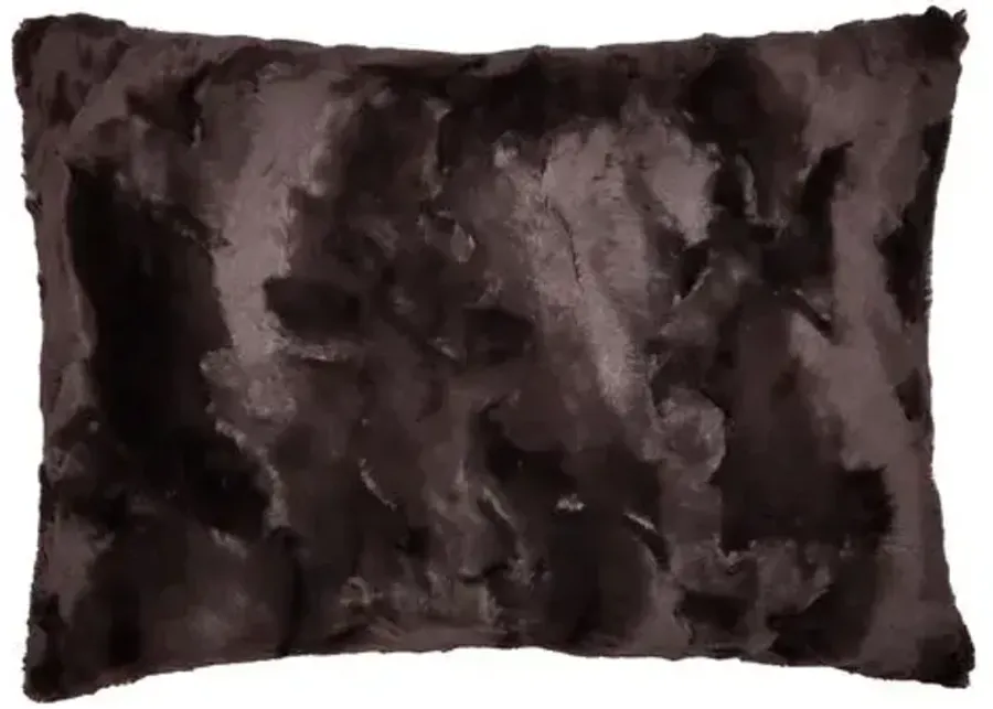 Isla 14x20 Faux Fur Lumbar Pillow - Espresso - The Piper Collection