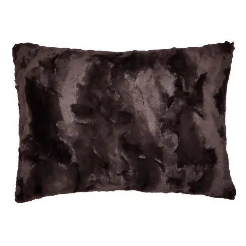 Isla 14x20 Faux Fur Lumbar Pillow - Espresso - The Piper Collection