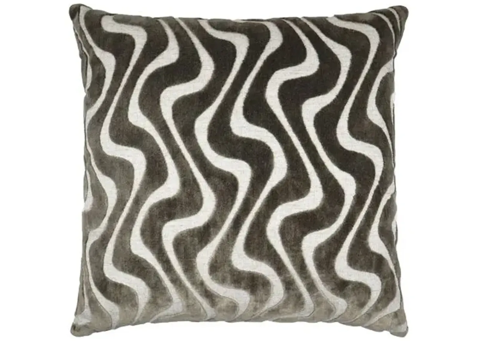 Isabell 22x22 Wavy Velvet Pillow - Brown/Tan - The Piper Collection