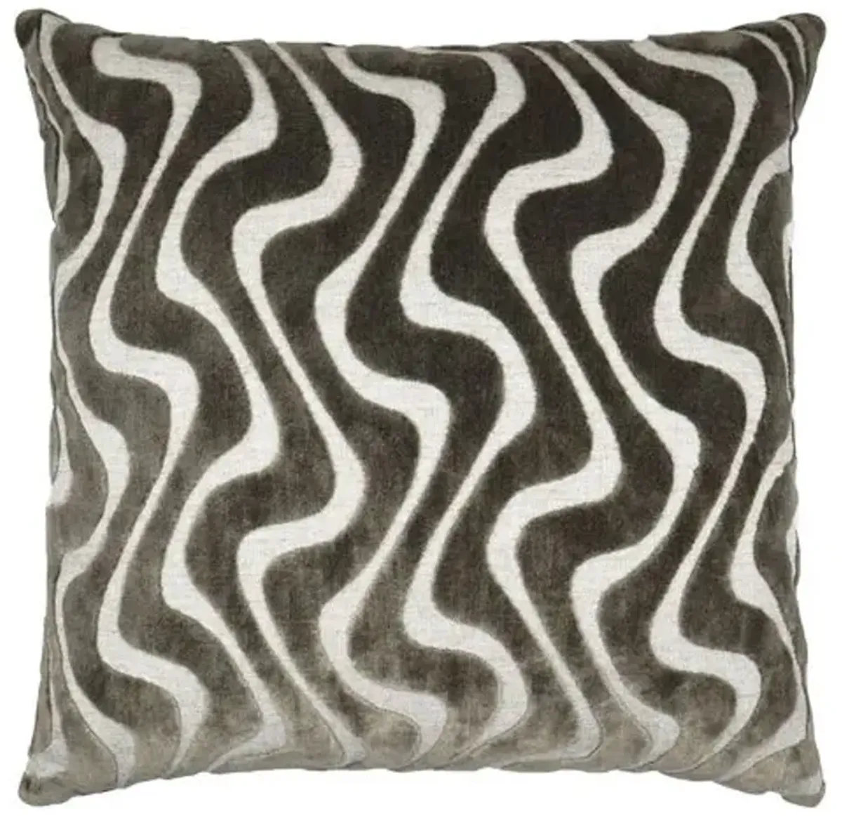 Isabell 22x22 Wavy Velvet Pillow - Brown/Tan - The Piper Collection