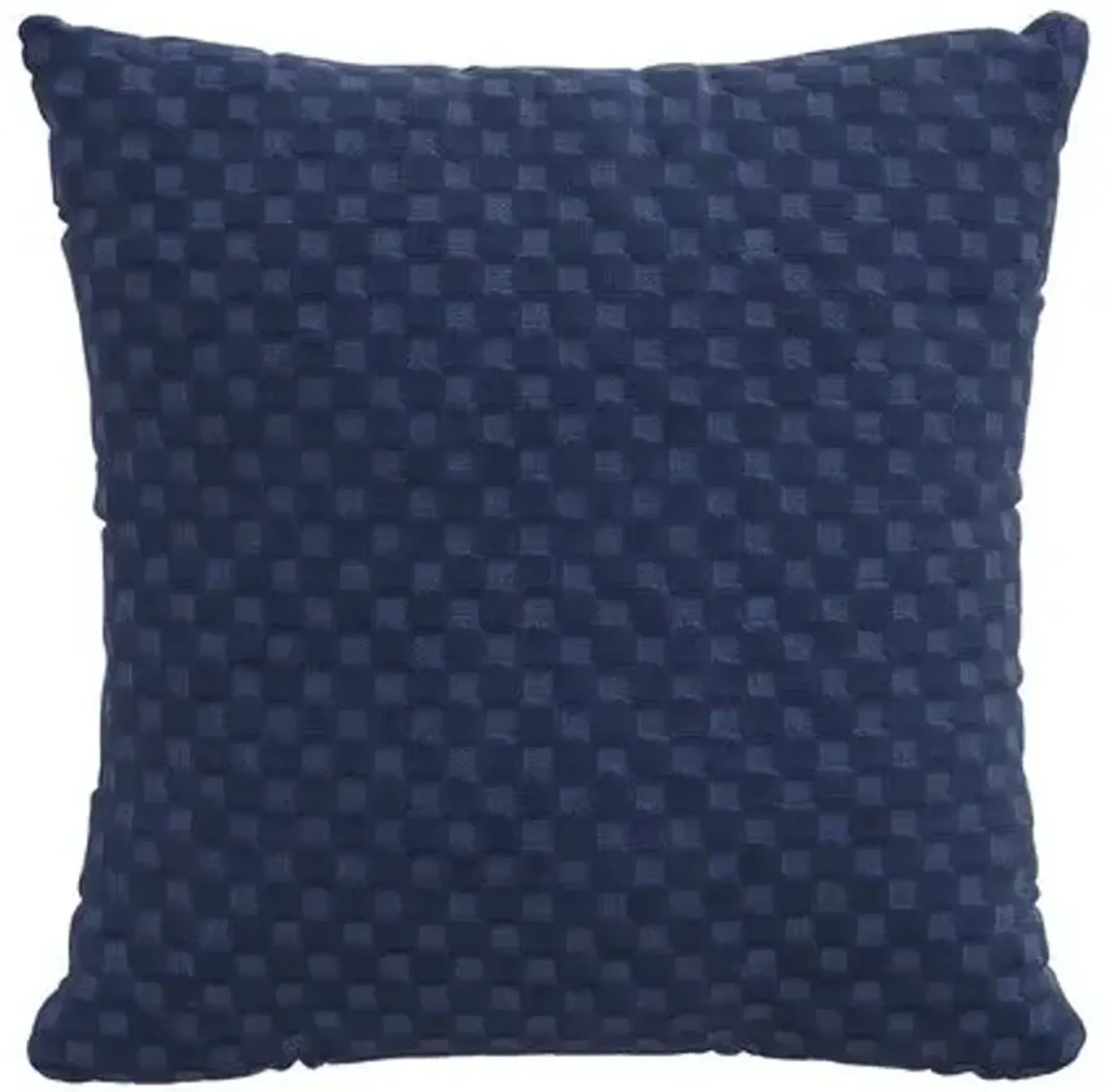 Dash Checker Velvet Pillow - Ink