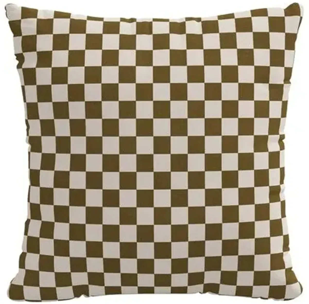 Dash Checker Pillow - Olive