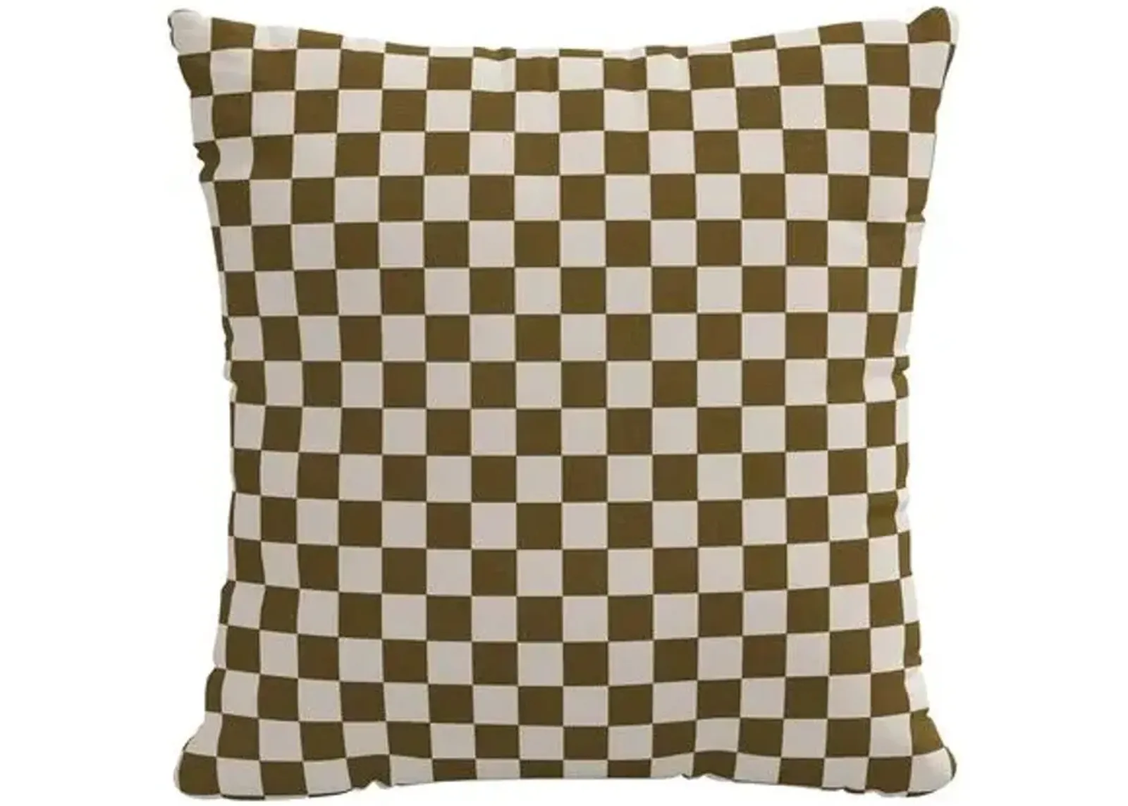 Dash Checker Pillow - Olive