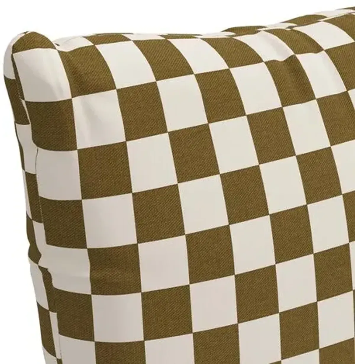 Dash Checker Pillow - Olive