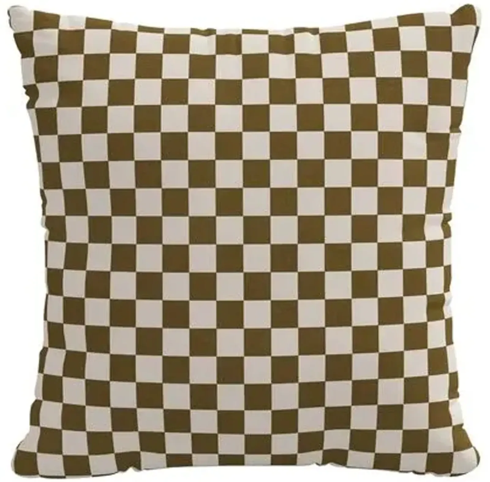 Dash Checker Pillow - Olive