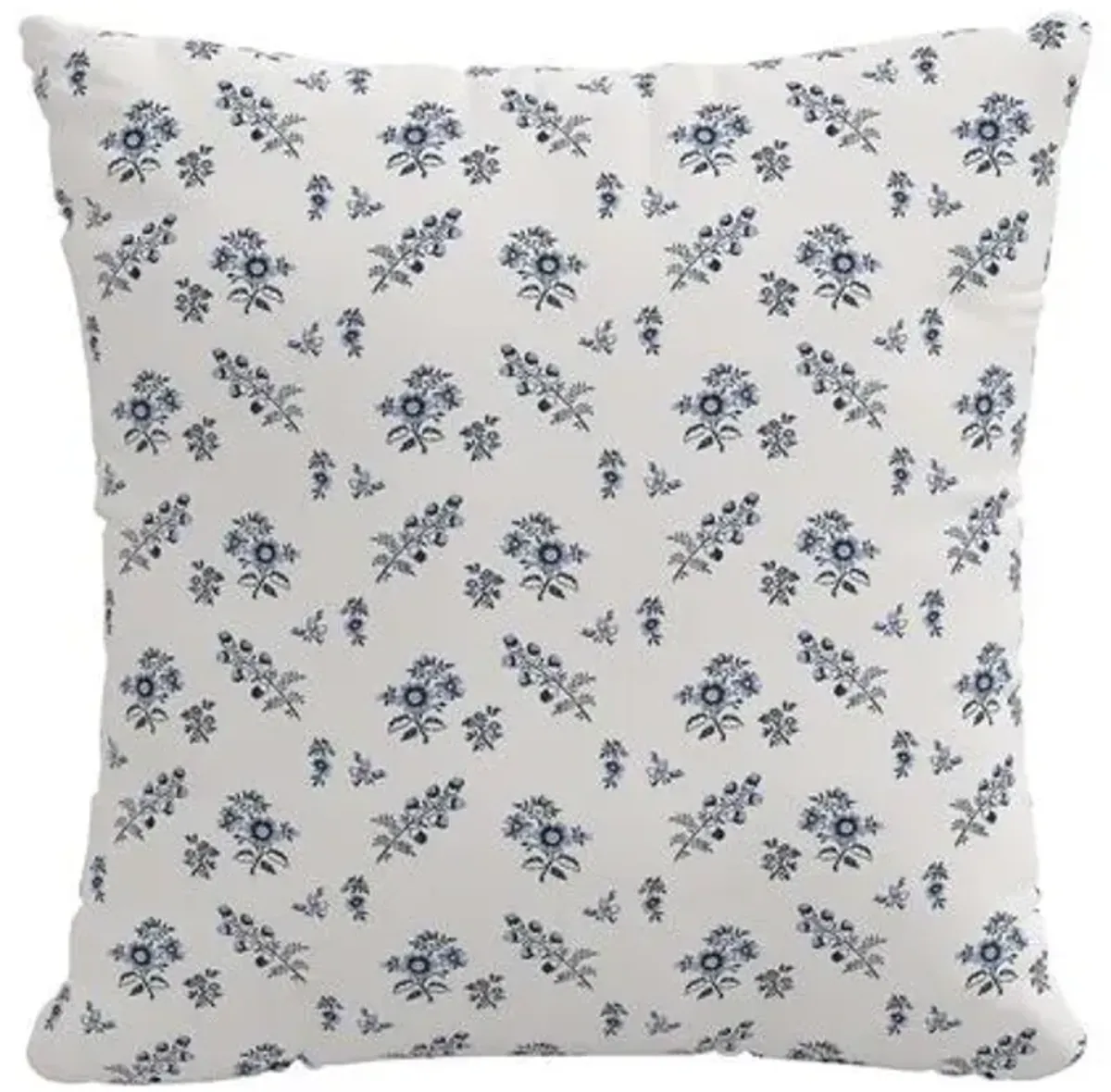 Izzy Ditsy Floral Pillow - White/Blue