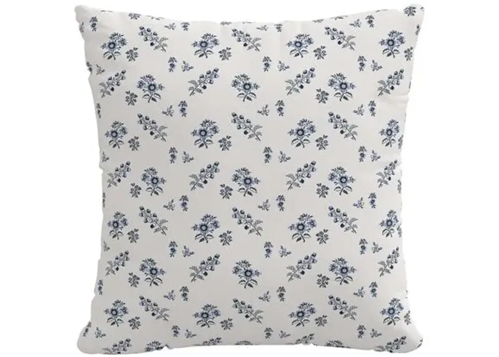 Izzy Ditsy Floral Pillow - White/Blue