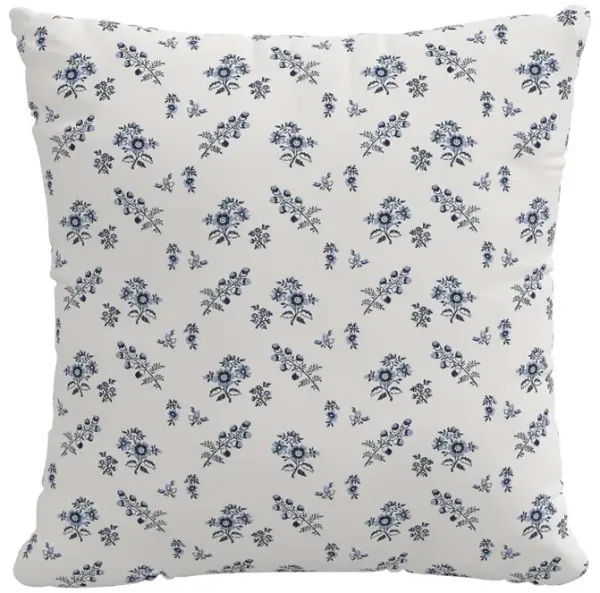 Izzy Ditsy Floral Pillow - White/Blue