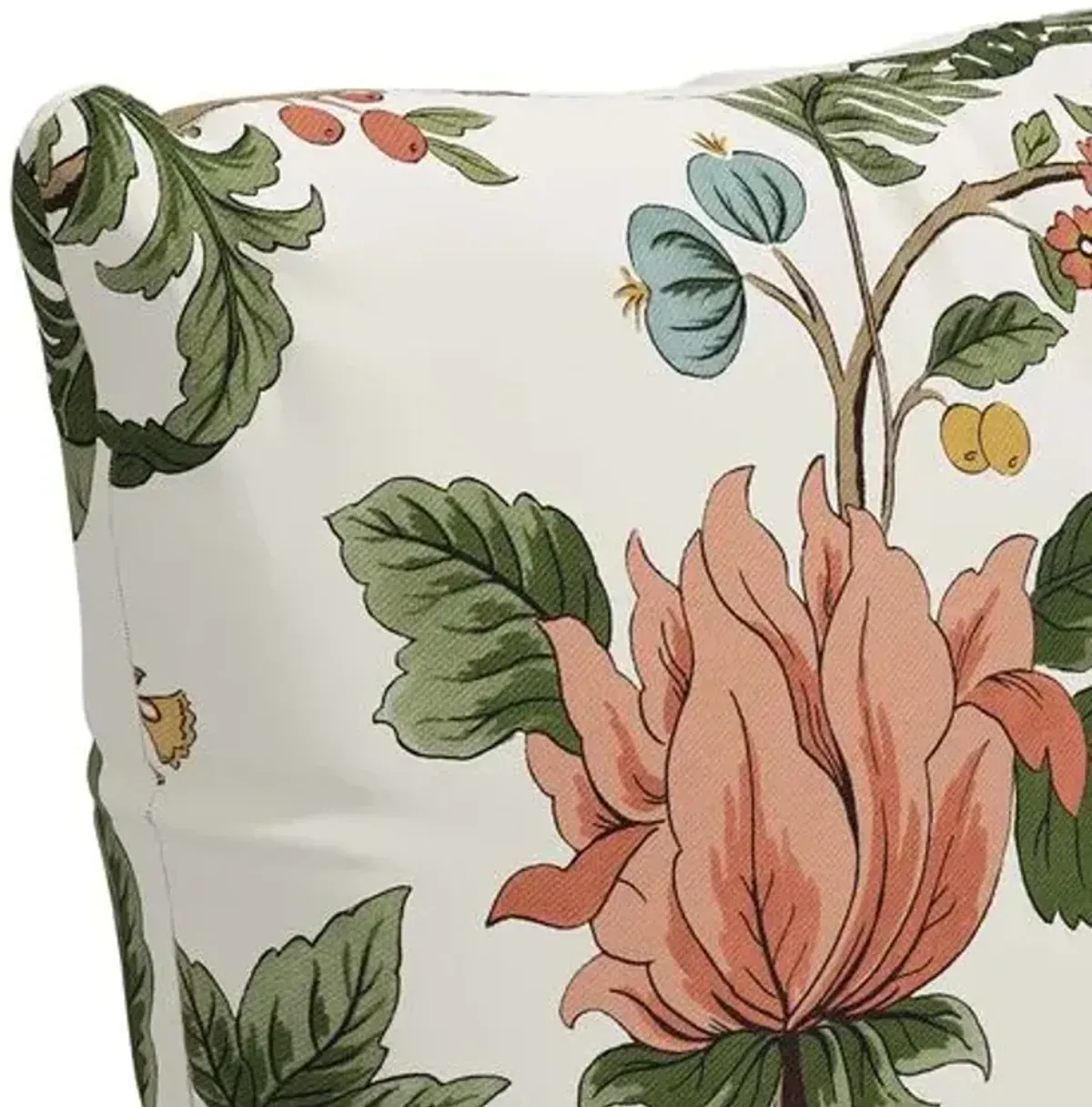 Melody Floral Pillow - Coral