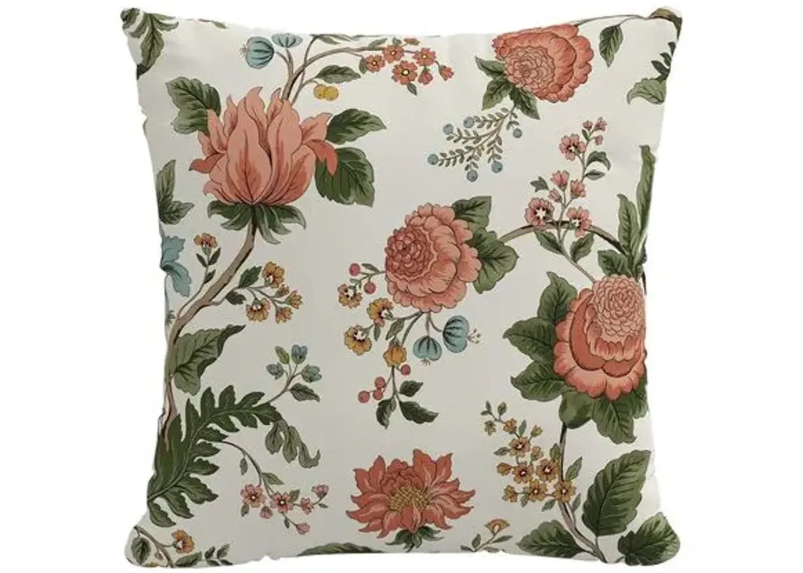 Melody Floral Pillow - Coral