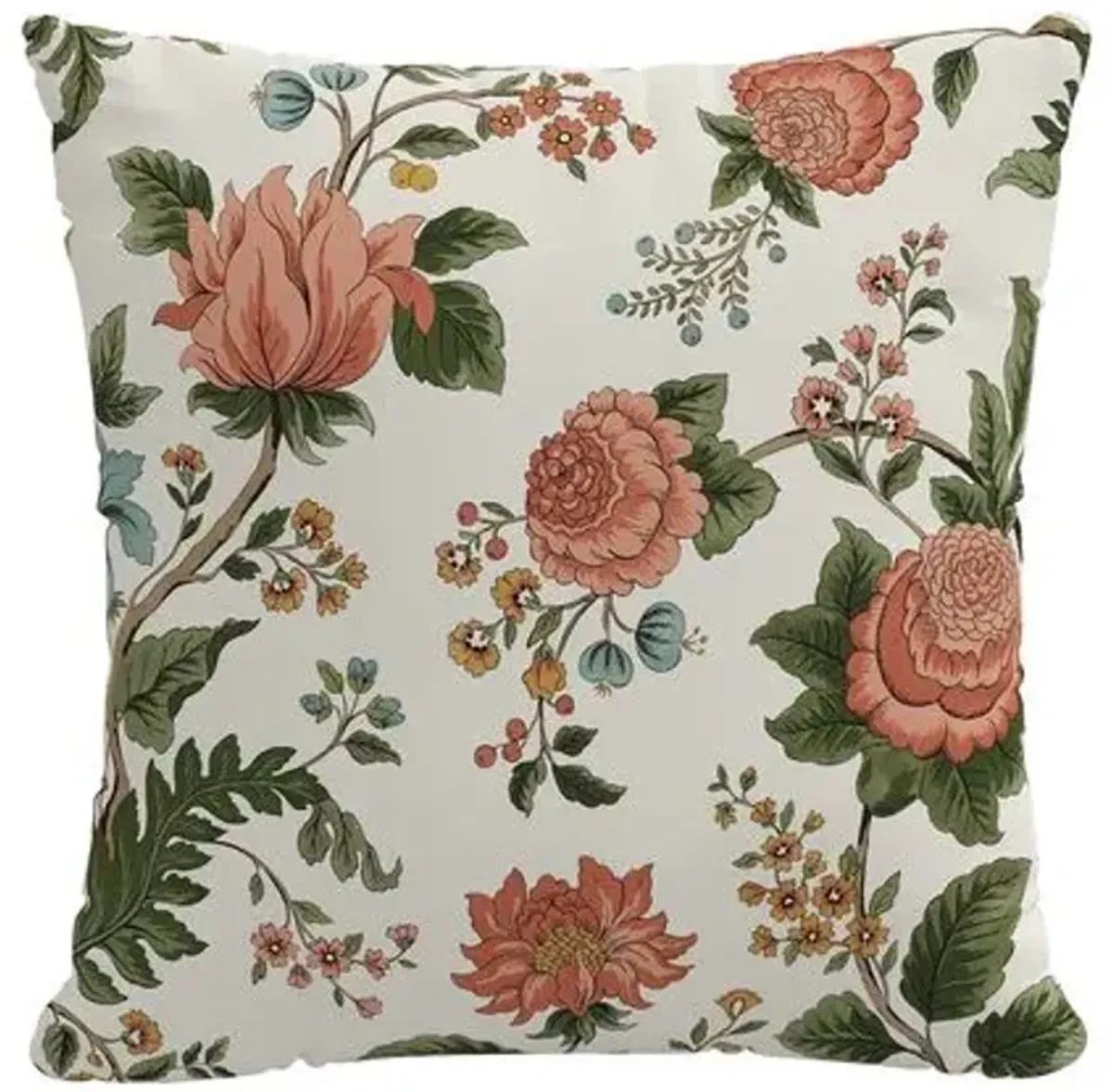 Melody Floral Pillow - Coral