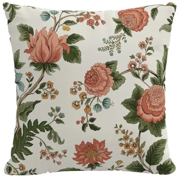 Melody Floral Pillow - Coral