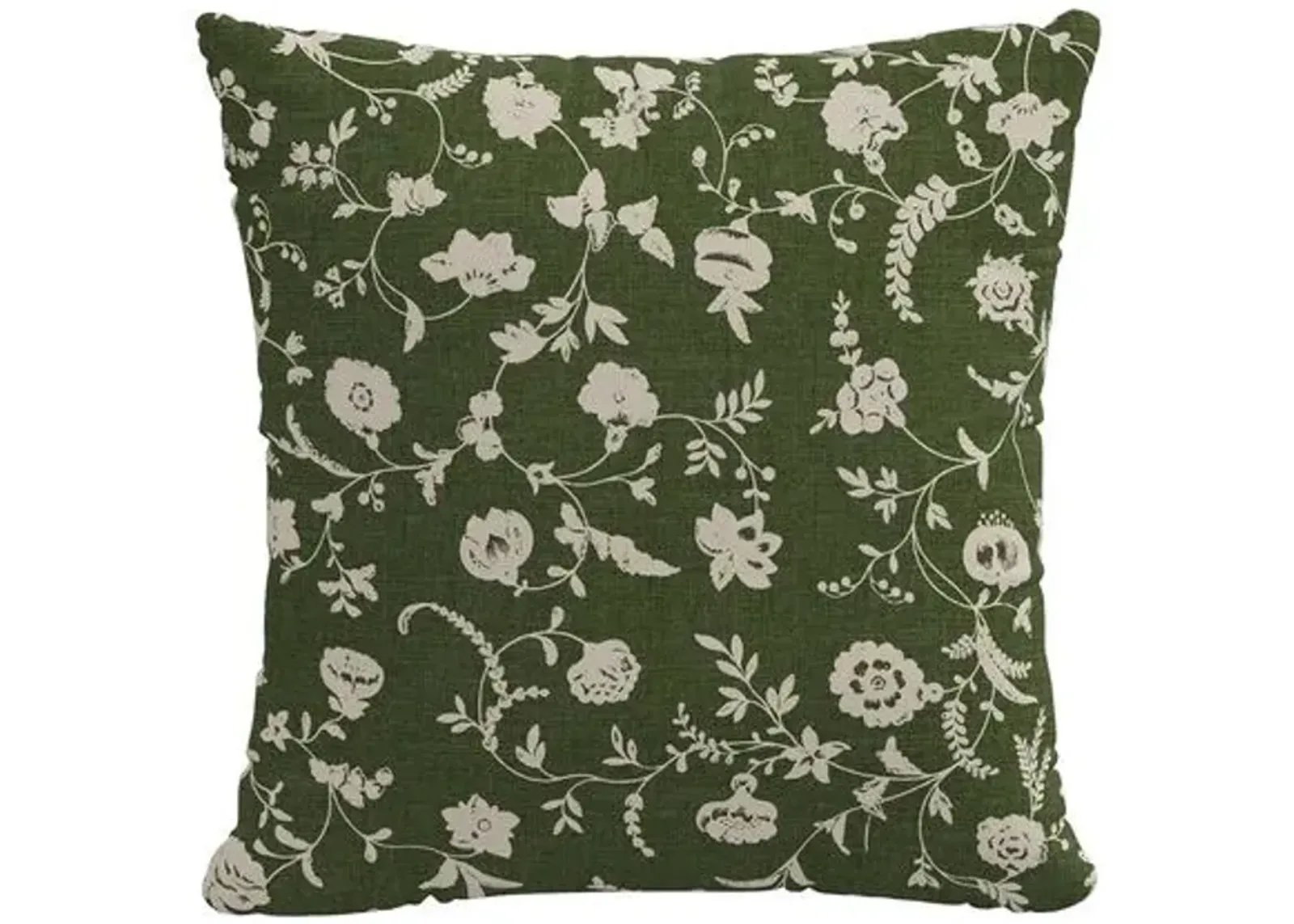 Leyla Floral Pillow - Olive