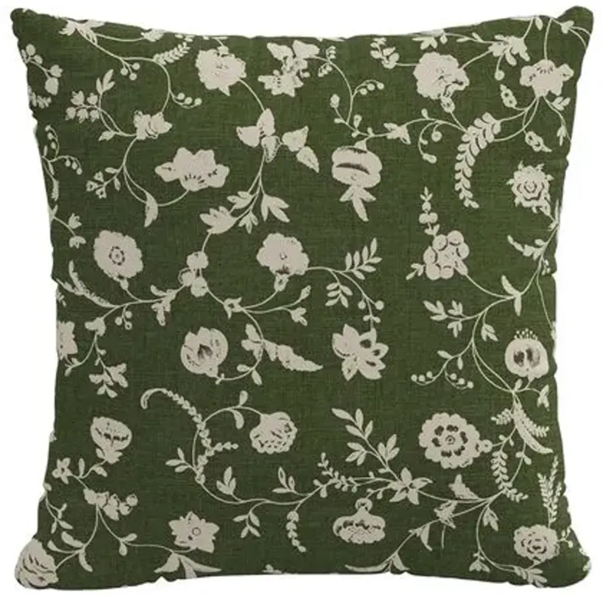 Leyla Floral Pillow - Olive