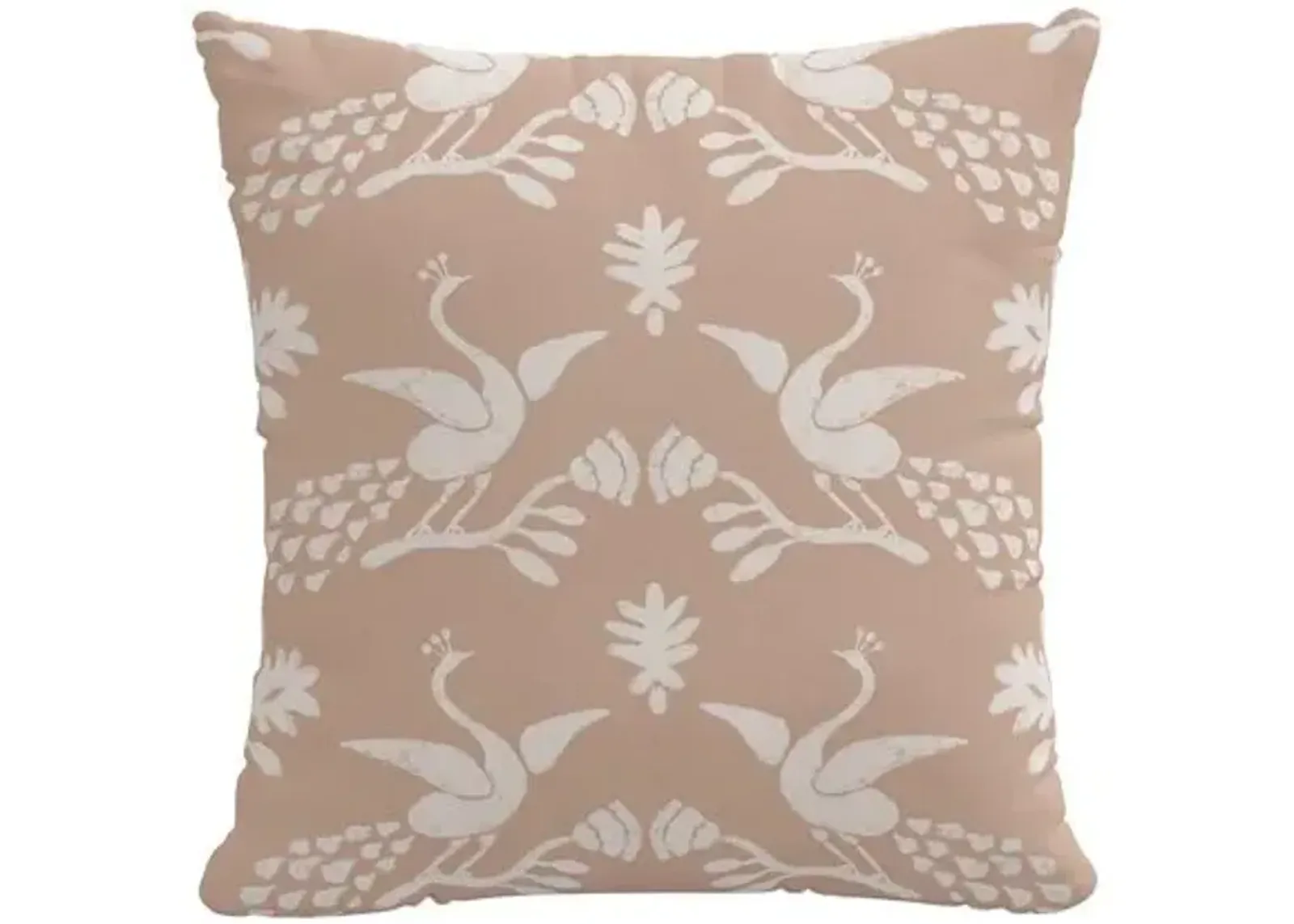 Scarlett Peacock Pillow - Pink