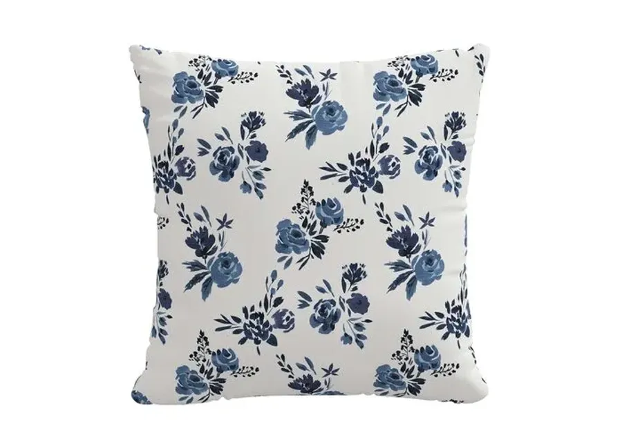 Natalia Wildflower Pillow - Blue