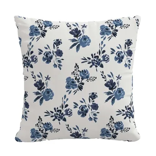 Natalia Wildflower Pillow - Blue