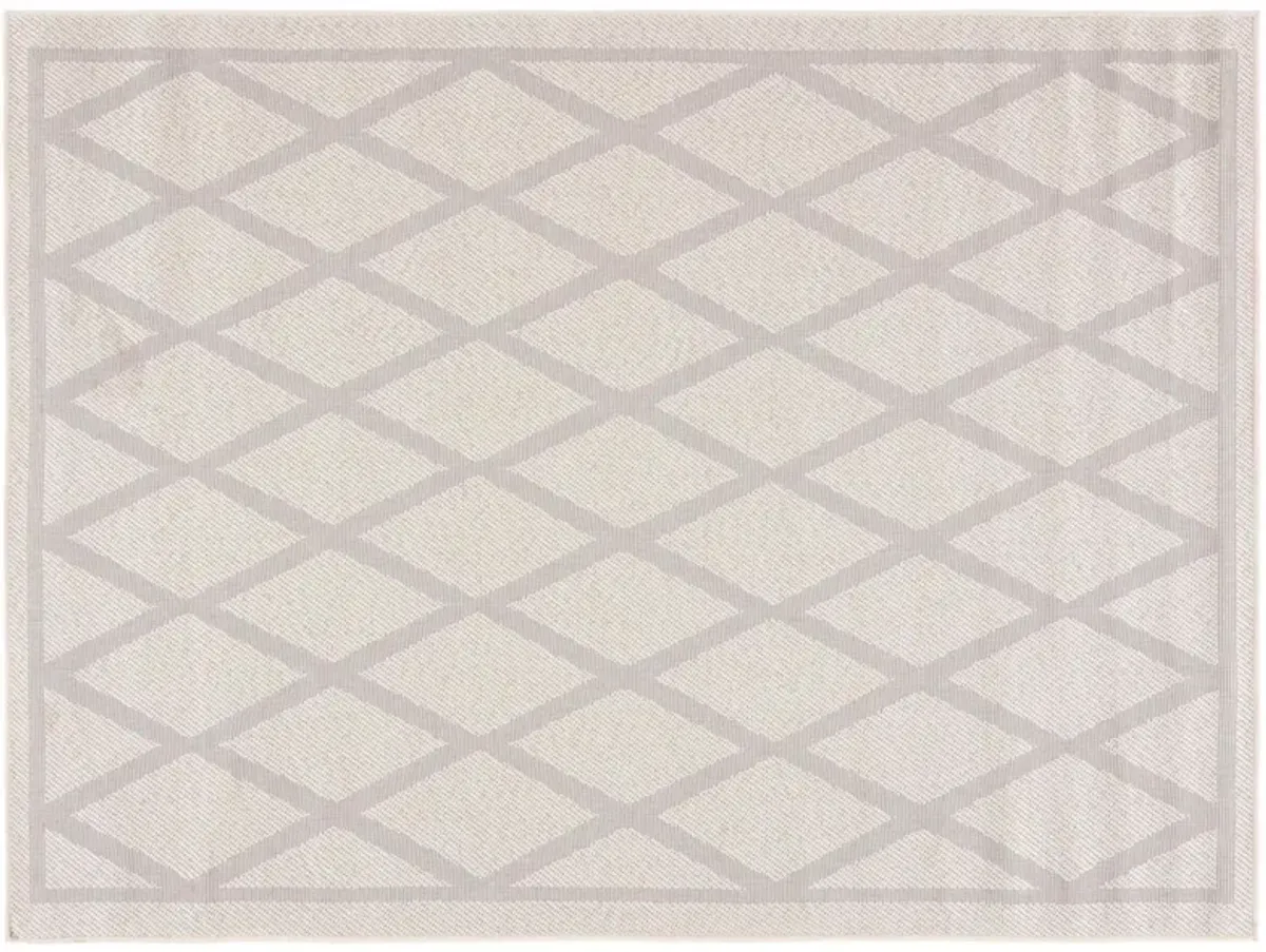 Courtyard Indoor/Outdoor Rug, Ivory/Light Grey