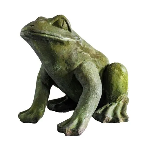 12" Fuogo Frog Outdoor Statue - Verde - Handcrafted - Green