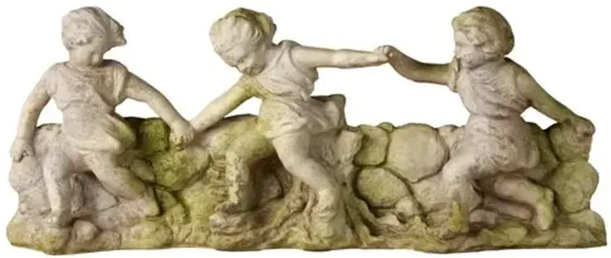 Joy of Youth Wall Plaque - White Moss - Handcrafted - Beige