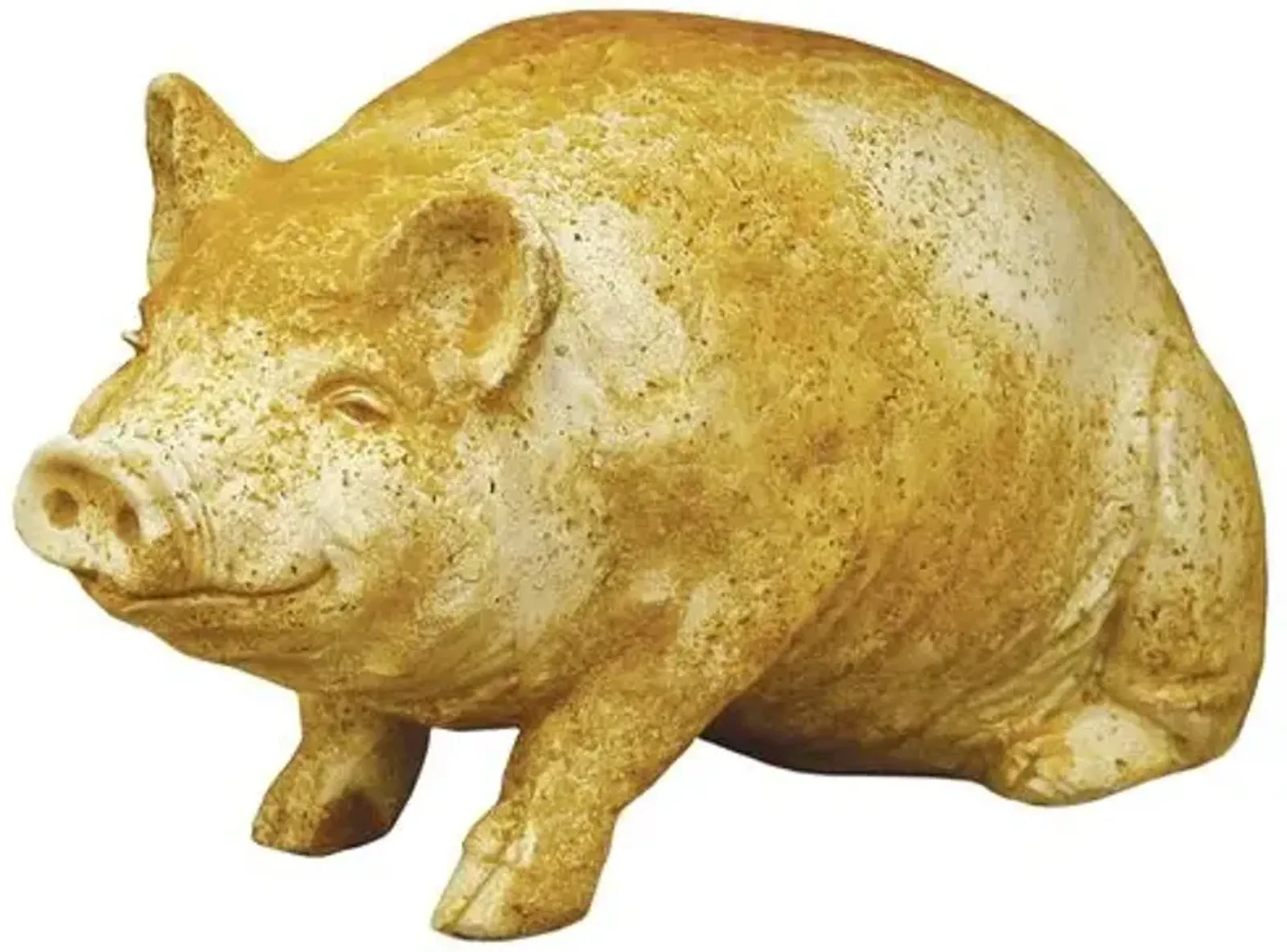 8" Wilber Pig Outdoor Statue - Pompeii - Handcrafted - Yellow