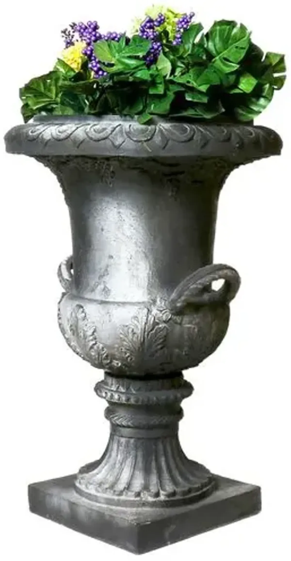 31" Campania Handle Urn - Black