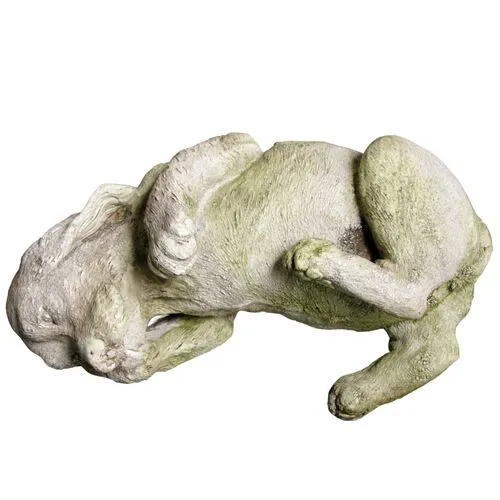 7" Playing Puppy Outdoor Statue - Beige