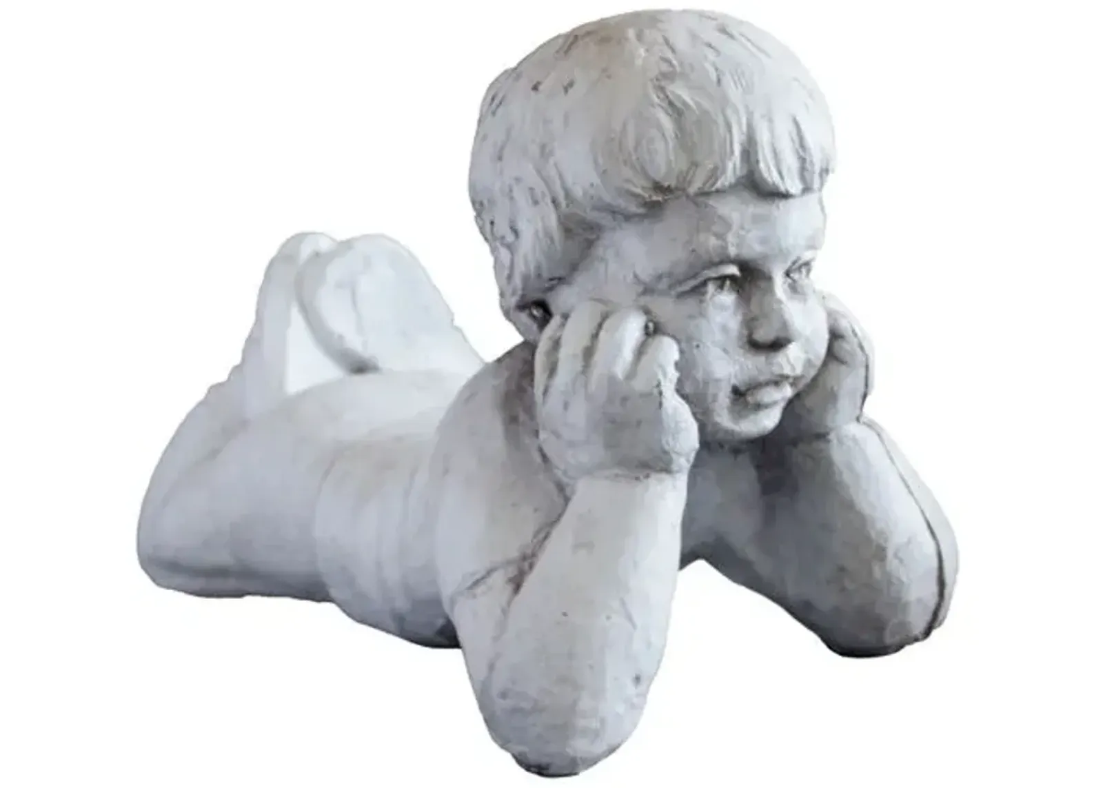 9" Day Dreamer Outdoor Statue - Cathedral White - Handcrafted