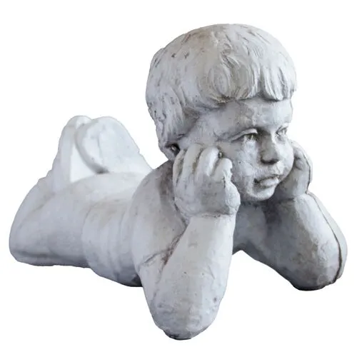 9" Day Dreamer Outdoor Statue - Cathedral White - Handcrafted