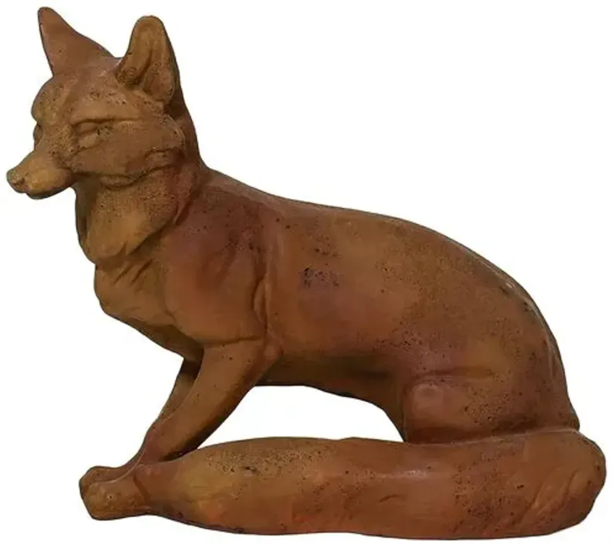 16" Fox Outdoor Statue - Handcrafted - Brown