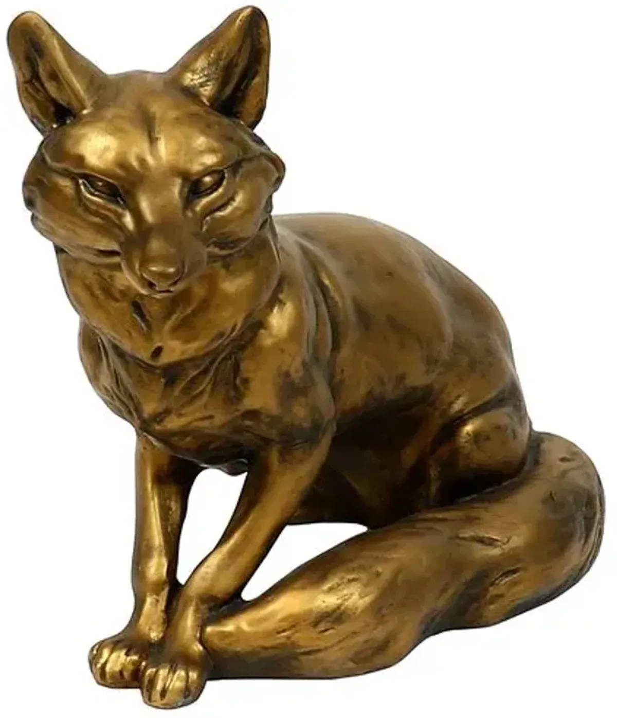 16" Fox Outdoor Statue - Handcrafted - Brown