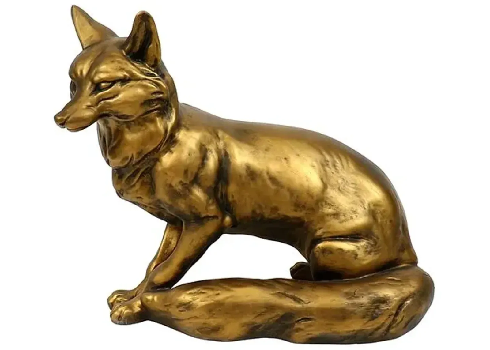 16" Fox Outdoor Statue - Handcrafted - Brown