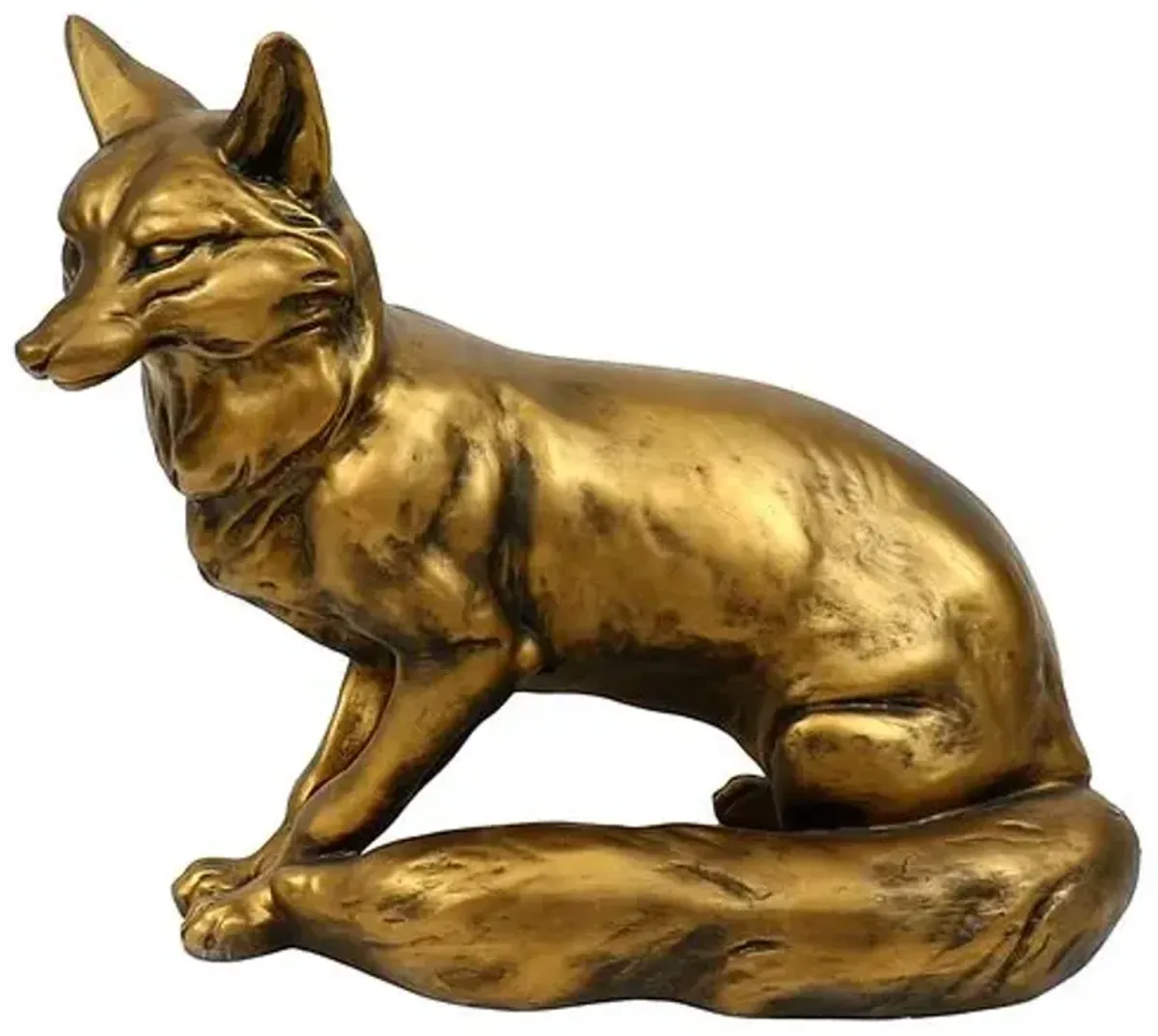 16" Fox Outdoor Statue - Handcrafted - Brown