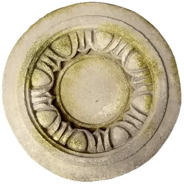 15" Egg and Dart Outdoor Medallion, White Moss