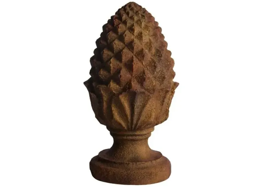 15" Rustic Pinecone Finial - Brown