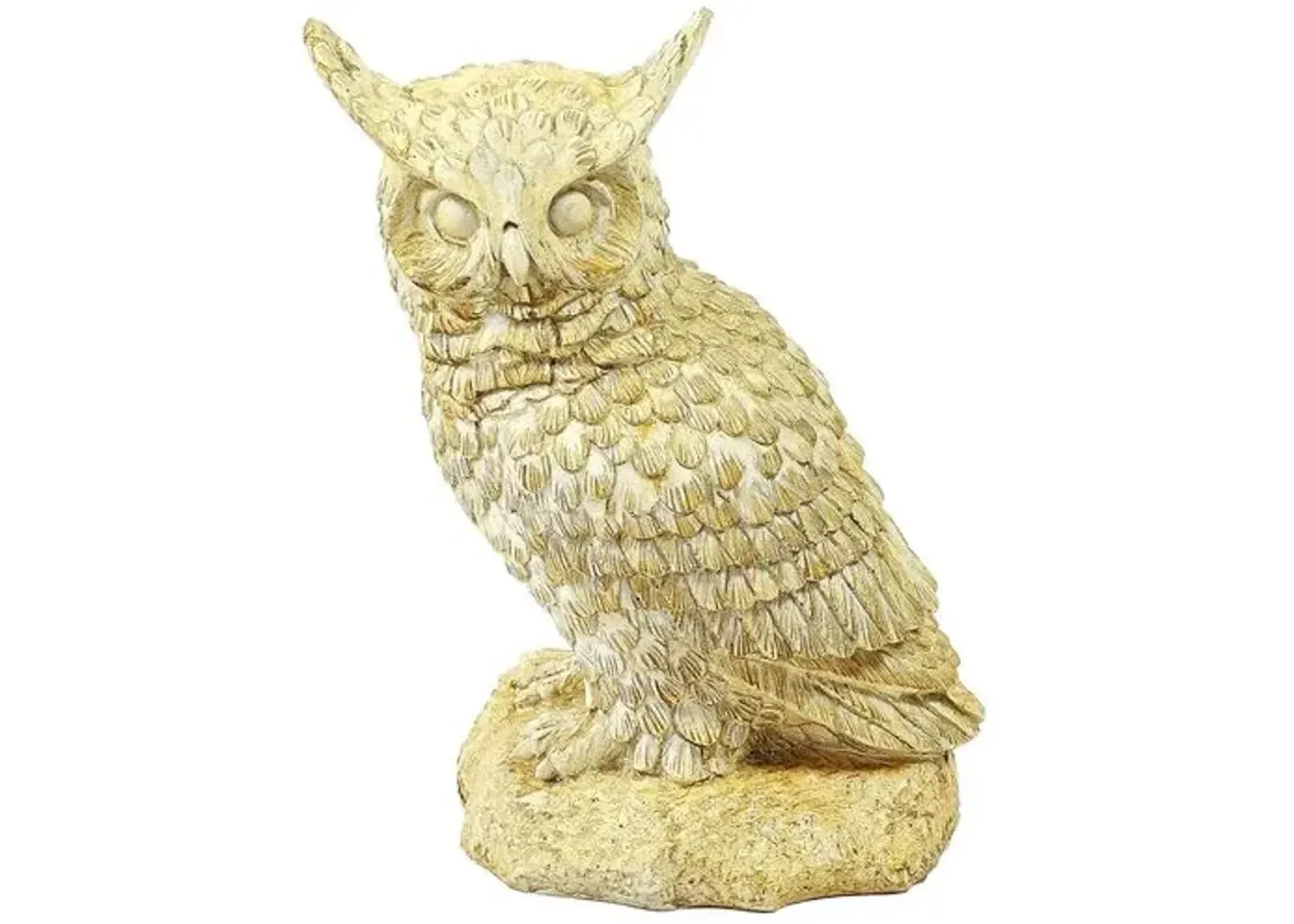 12" Hoot Owl Outdoor Statue - Yellow