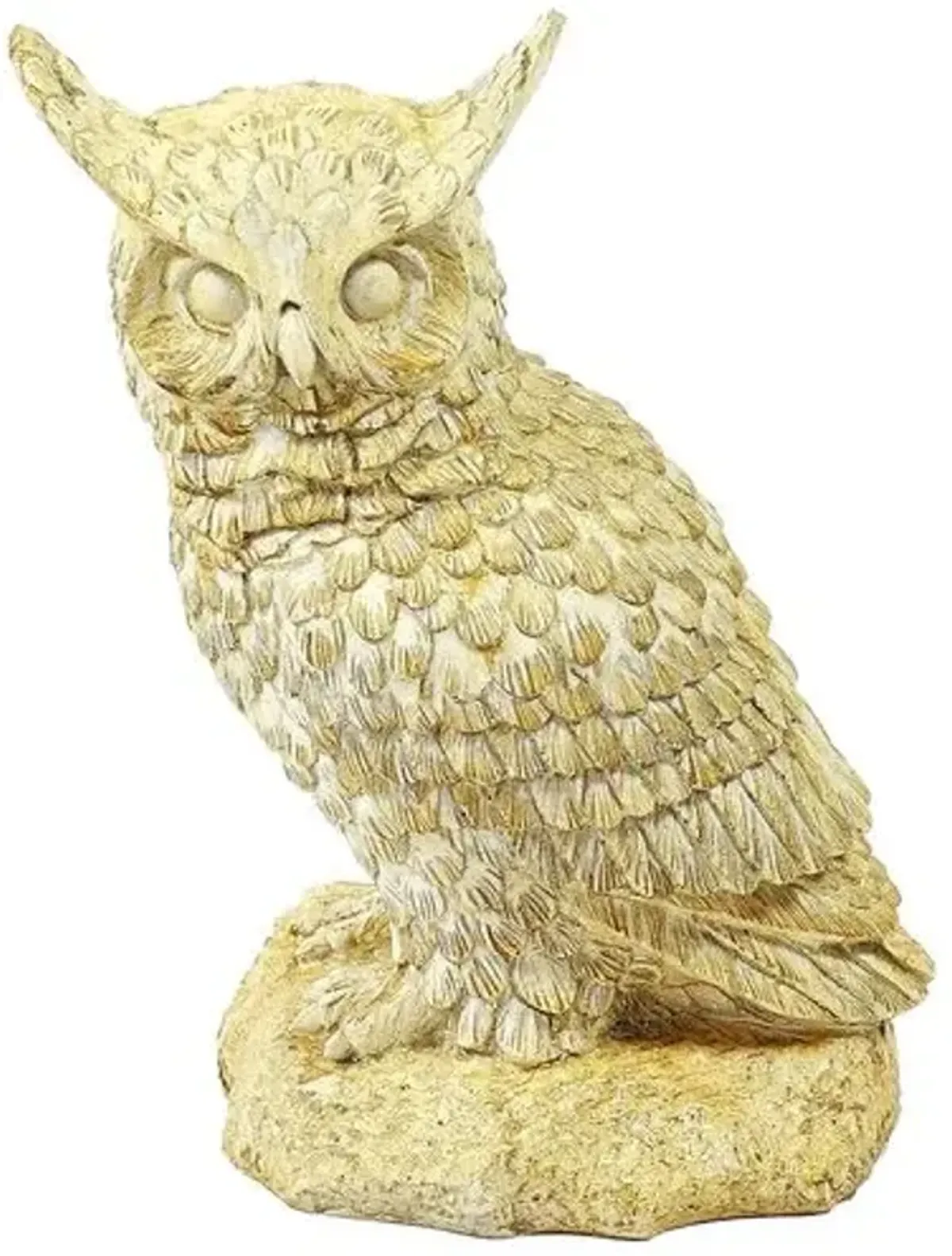 12" Hoot Owl Outdoor Statue - Yellow