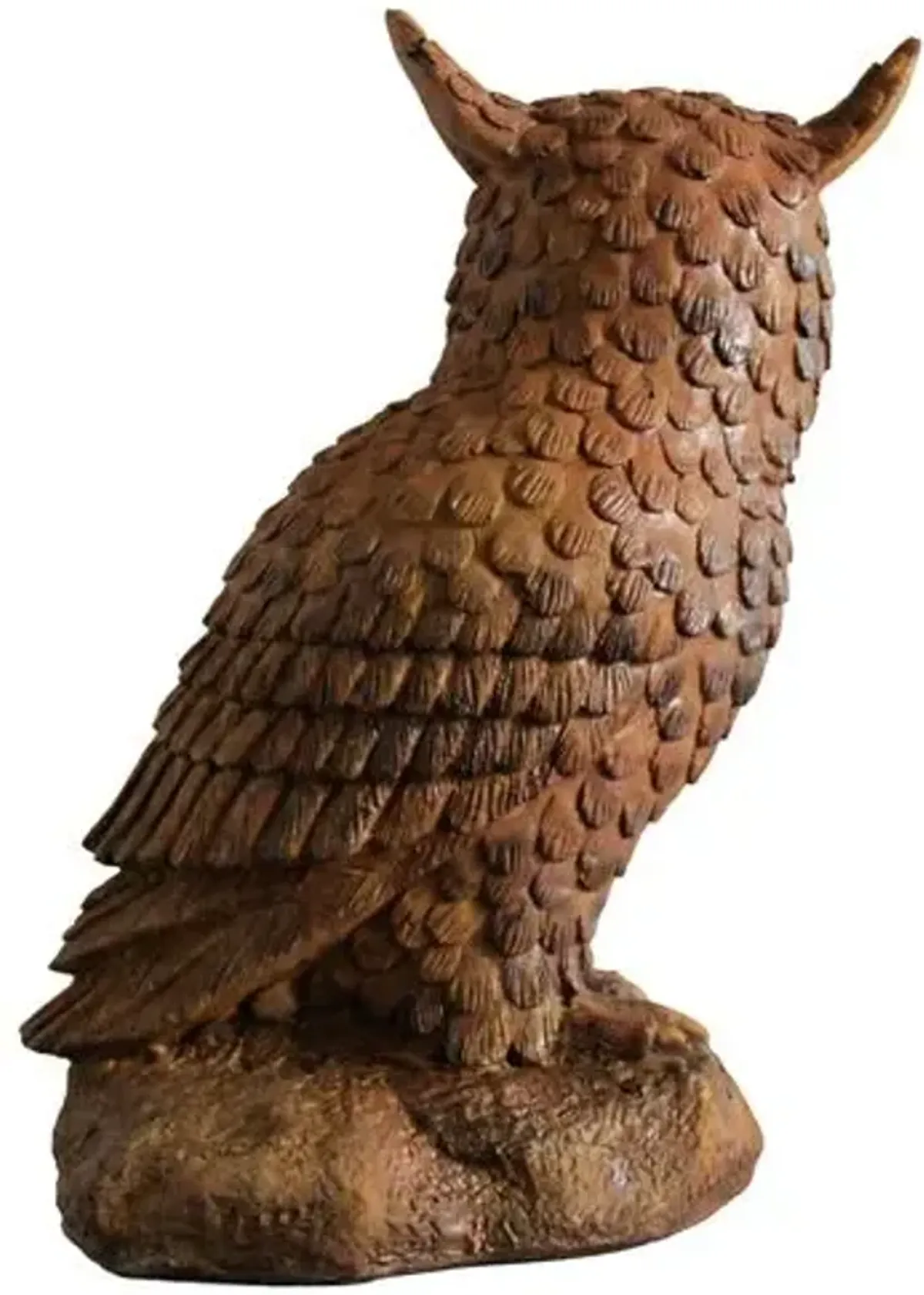 12" Hoot Owl Outdoor Statue - Brown