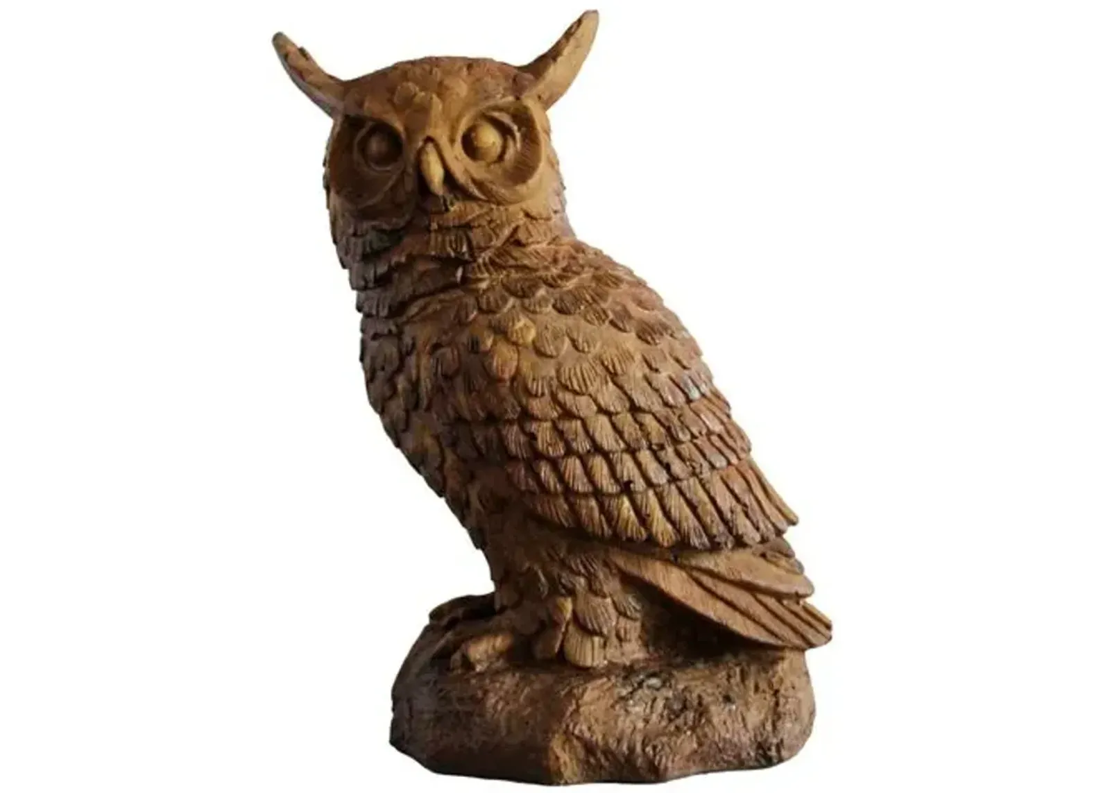 12" Hoot Owl Outdoor Statue - Brown