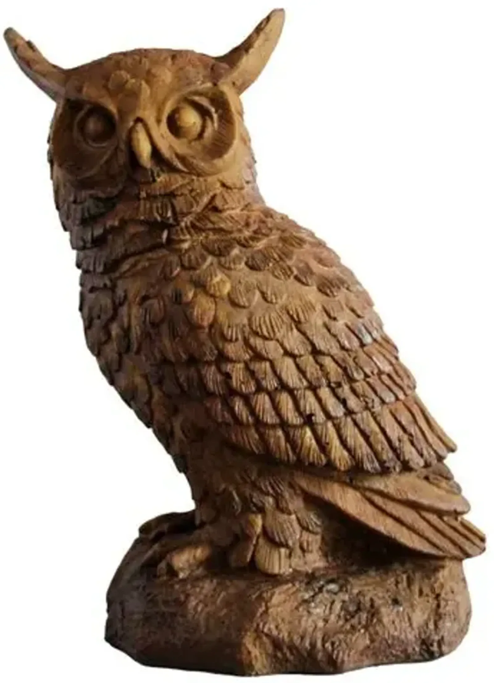 12" Hoot Owl Outdoor Statue - Brown