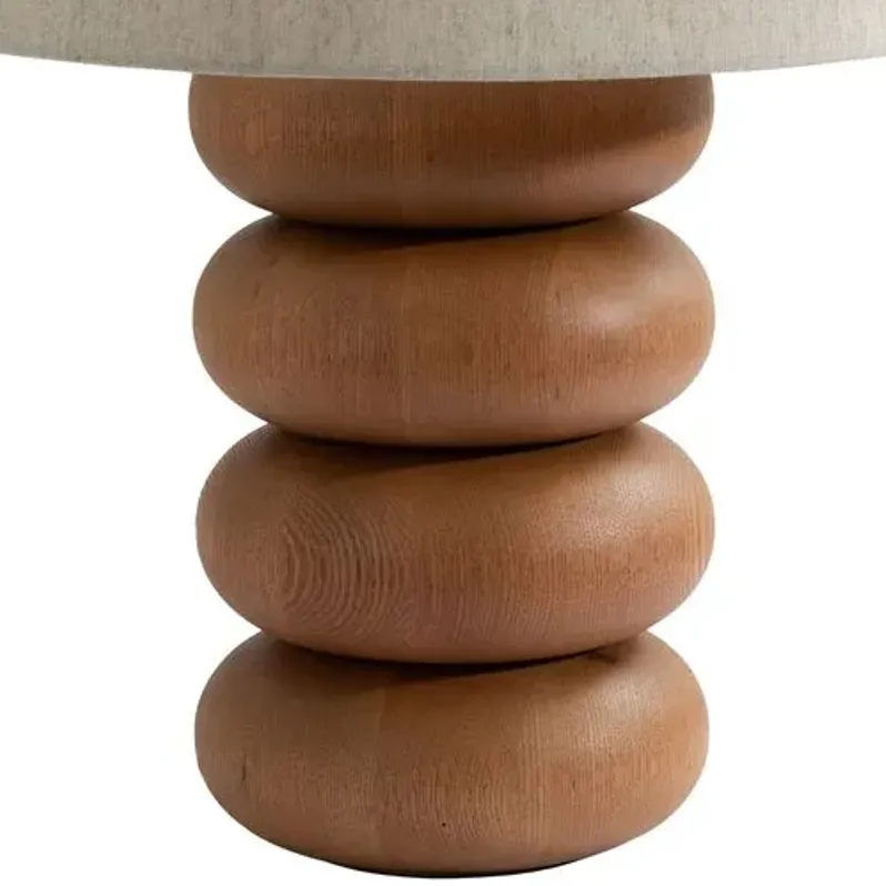 Hugo Table Lamp - Natural Oak - Tulsi Home - Brown