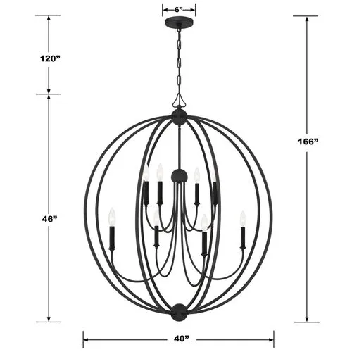 Sylvan Chandelier - Black Forged - Crystorama