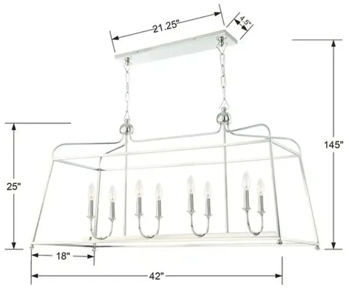 Sylvan Linear Chandelier - Crystorama - Silver