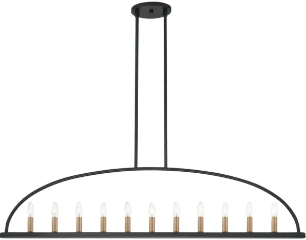 Abbott Linear Chandelier - Crystorama - Black