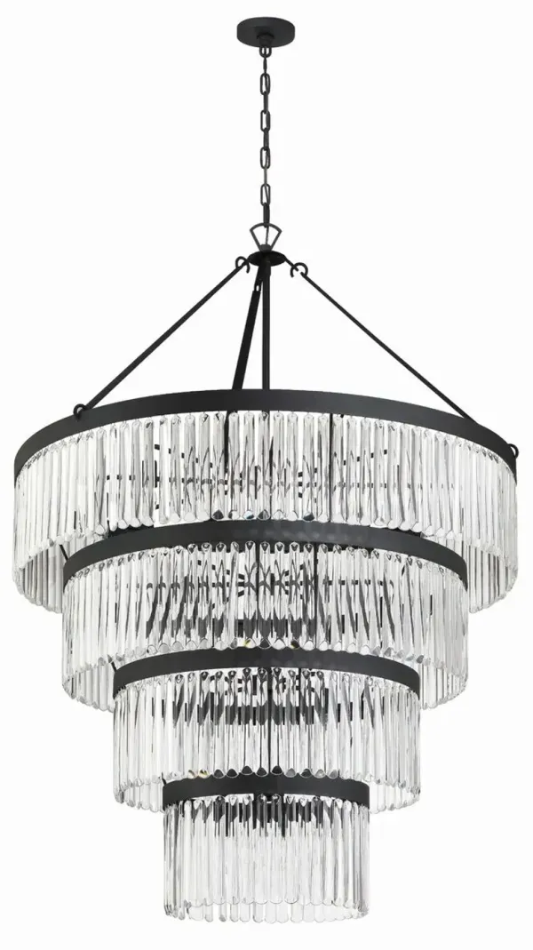 Emory Tiered Chandelier - Crystorama - Black