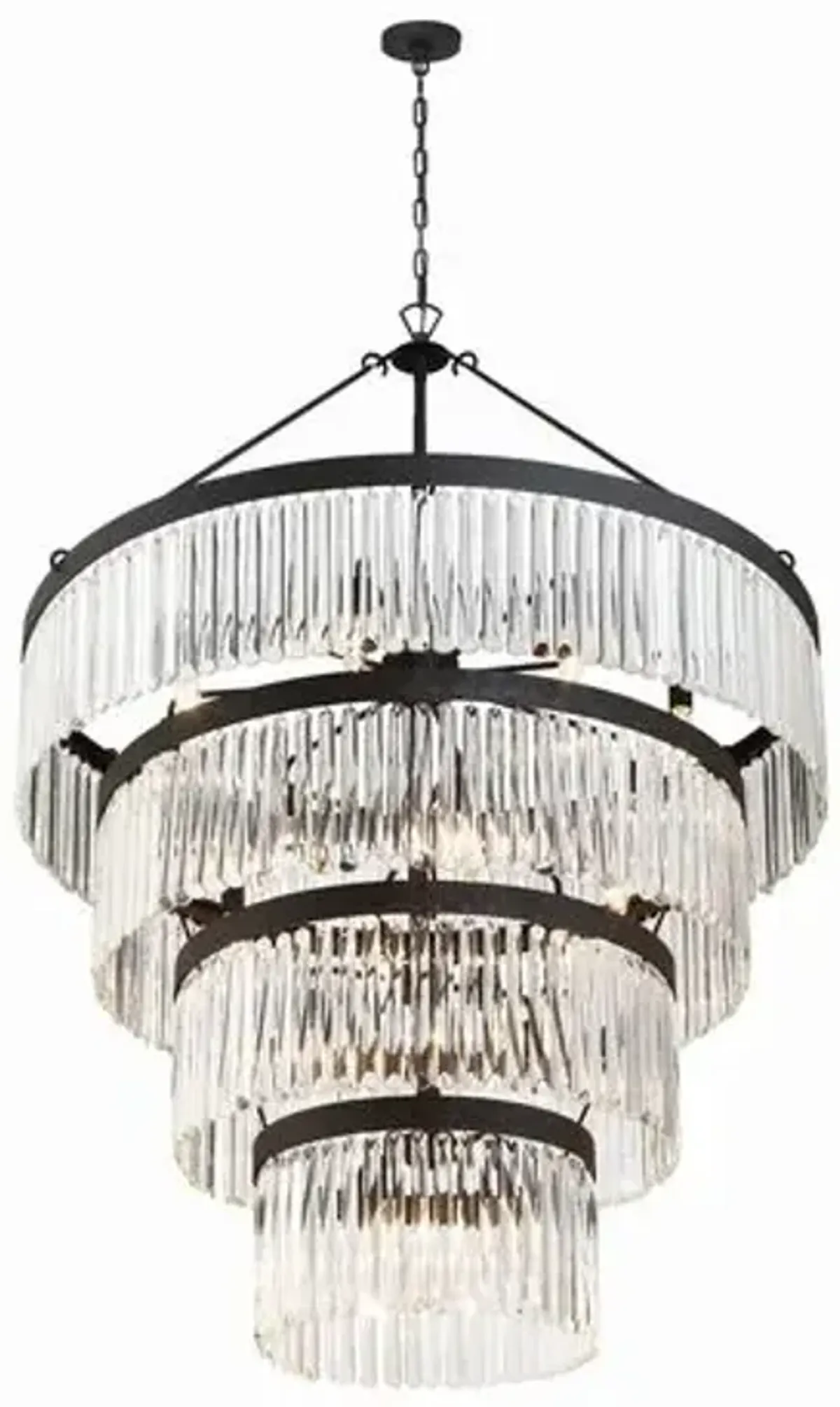 Emory Tiered Chandelier - Crystorama - Black