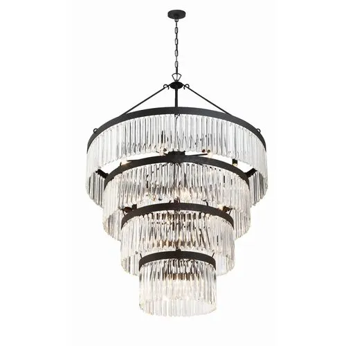 Emory Tiered Chandelier - Crystorama - Black