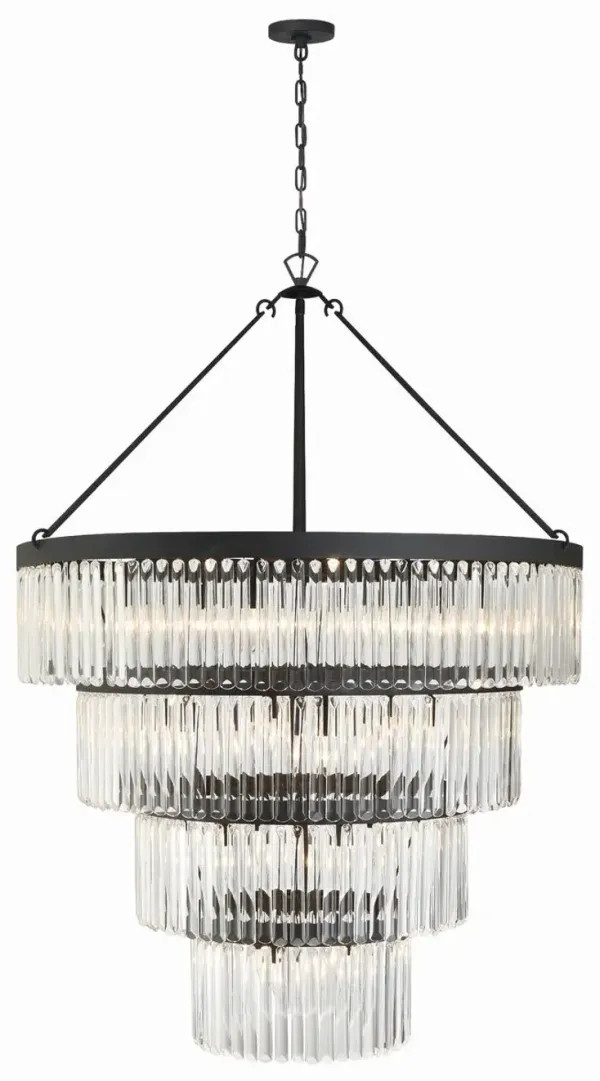 Emory Tiered Chandelier - Crystorama - Black