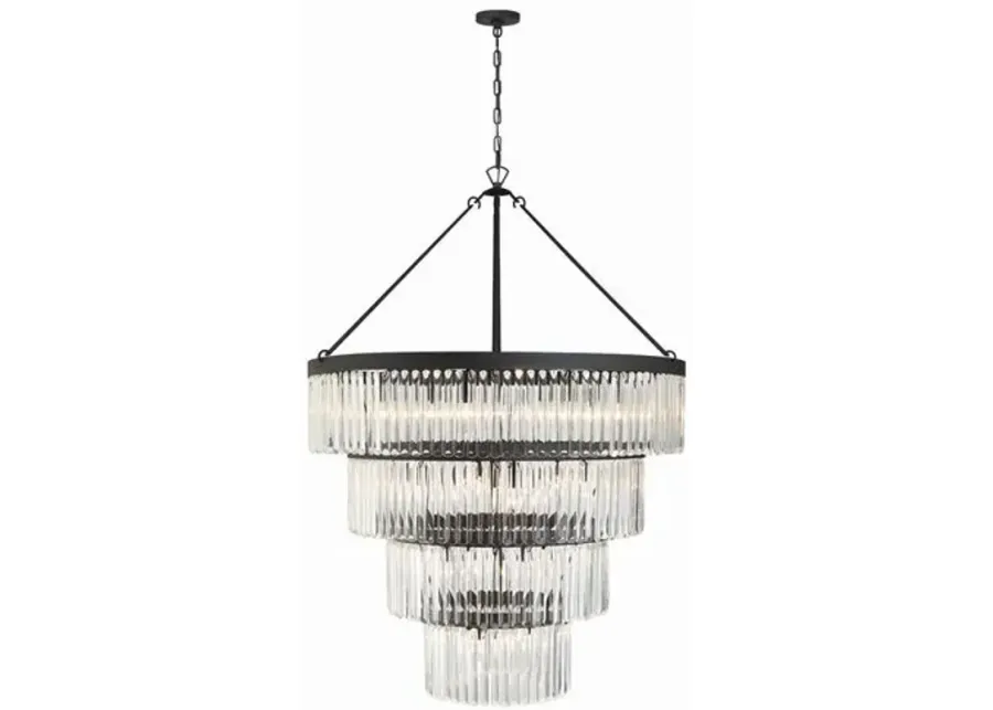 Emory Tiered Chandelier - Crystorama - Black