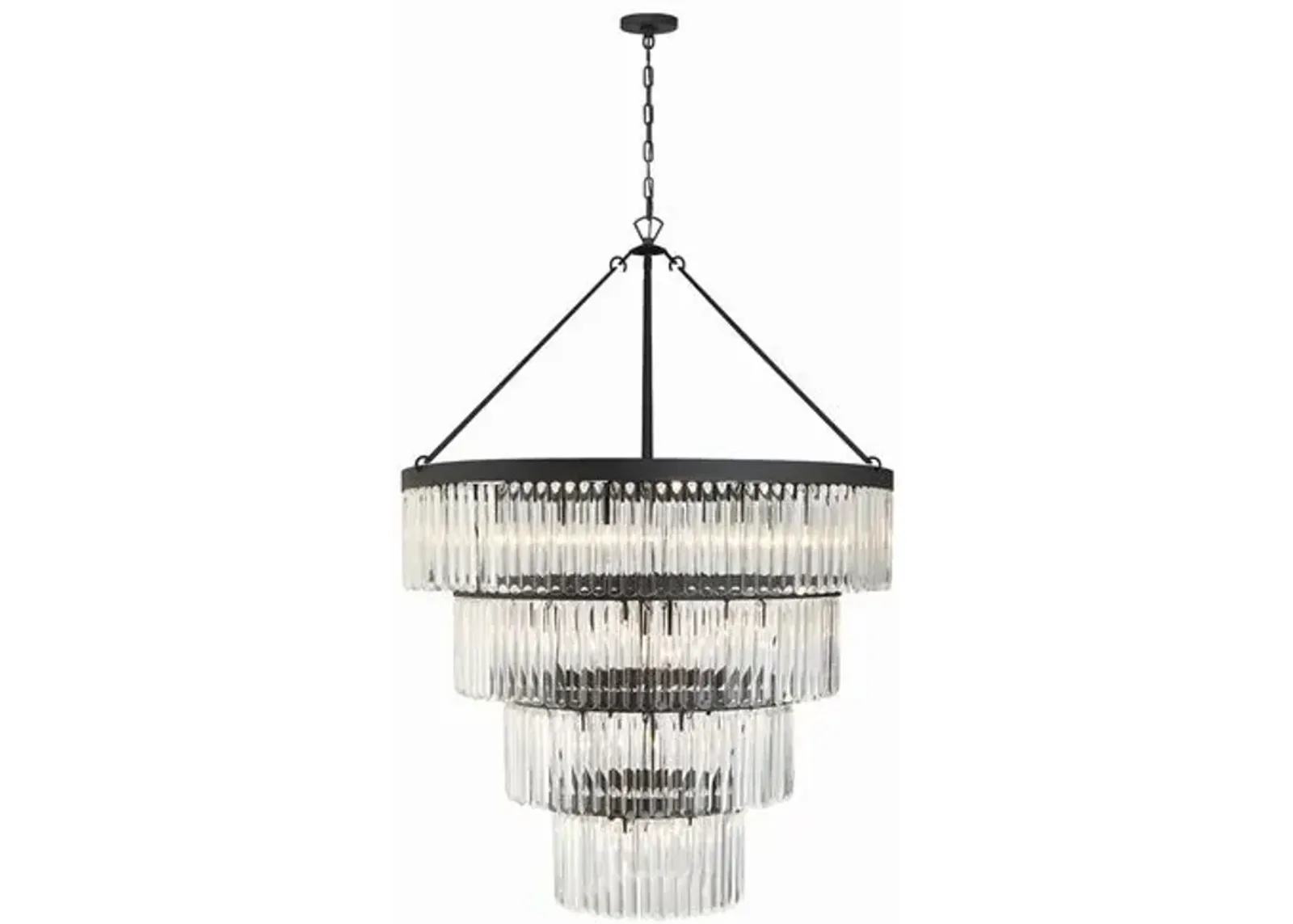 Emory Tiered Chandelier - Crystorama - Black